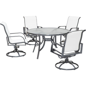 PHOEDN5PCSWSQ-WHT Outdoor/Patio Furniture/Patio Dining Sets