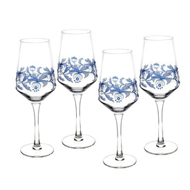 Spode Blue Italian Wine Glasses Set of 4
