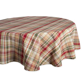 Give Thanks Plaid 70" Round Tablecloth