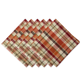 Pumpkin Spice Plaid Napkins Set of 6