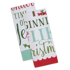 Holiday Fun Printed Dish Towels Set of 2 Assorted
