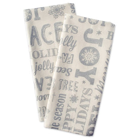 Silver Christmas Collage Dish Towels Set of 2