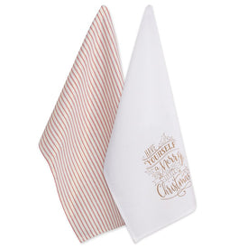 Merry Little Christmas Printed Dish Towels Set of 2 Assorted