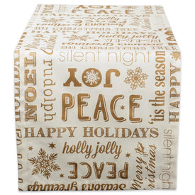 Gold Christmas Collage 14" x 72" Table Runner