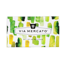 Via Mercato 50-Piece Match Box Gift Set- Green & Gold
