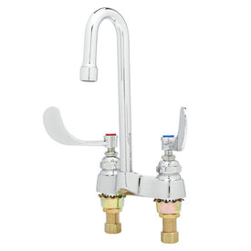 Lavatory Faucet 4 Inch Spread 2 Wrist Blade ADA Polished Chrome
