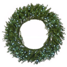 48" Norwood Fir Wreath with Memory-Shape & 400 Cool White LED Lights - OPEN BOX