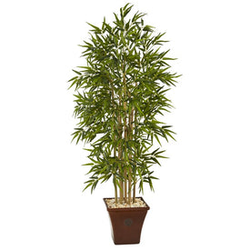 64" Bamboo Artificial Tree in Brown Planter