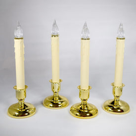 Cape Cod LED Brass Candles with Sensors 4-Pack