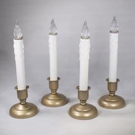 Cape Cod LED Pewter Candles with Sensors 4-Pack