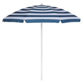 5.5 Ft. Portable Beach Umbrella, Blue & White Stripe