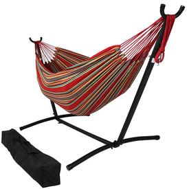 Brazilian Two-Person Double Hammock with Portable Stand - Sunset