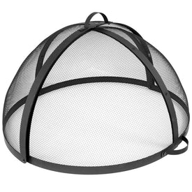 22" Easy-Access Steel Mesh Fire Pit Spark Screen