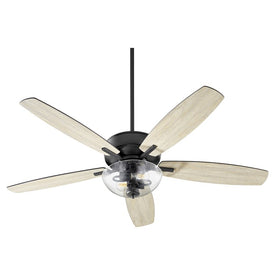 Breeze 52" Five-Blade Two-Light Ceiling Fan with Clear Seeded Glass Bowl Shade