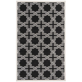 Amherst 5' x 8' Indoor/Outdoor Woven Area Rug - Anthracite/Ivory