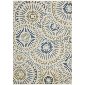 Veranda 5' 3" x 7' 7" Indoor/Outdoor Woven Area Rug - Cream/Green