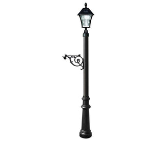Lewiston Post System Only with Bayview Solar Lamp, Support Bracket, and Fluted Base