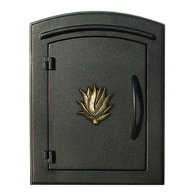 Manchester Non-Locking Column Mount Mailbox with Agave Logo - Black
