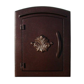 Manchester Non-Locking Column Mount Mailbox with Scroll Logo - Antique Copper