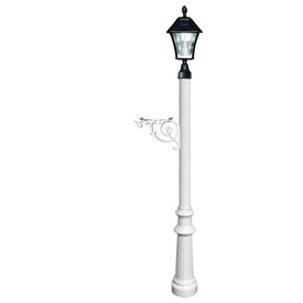 Lewiston Post System Only with Bayview Solar Lamp, Support Bracket and Fluted Base