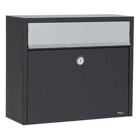 Allux Series Lt150 Wall-Mount Mailbox - Black with Gray Flap