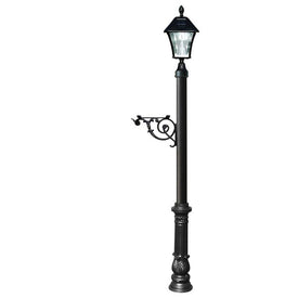 Lewiston Post System Only with Bayview Solar Lamp, Support Bracket and Ornate Base