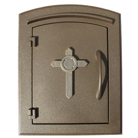 Manchester Non-Locking Column Mount Mailbox Insert with Cross Logo - Bronze