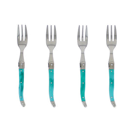 Laguiole Cake Forks Set of 4 - Faux Turquoise