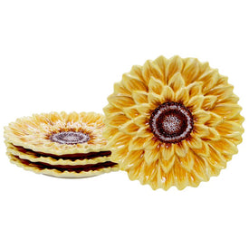 Sunflower Sunset 3-D 8.25" Dessert Plates Set of 4