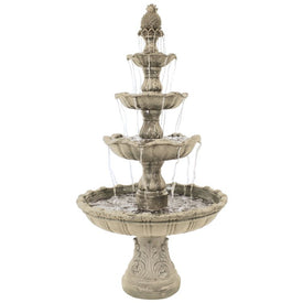 Grand Courtyard 80" Four-Tier Water Fountain - Earth Finish