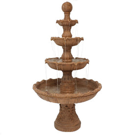 Large-Tiered Ball 80" Outdoor Fountain - Brown