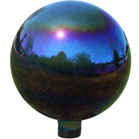 10" Mirrored Garden Glass Gazing Ball Yard Decor - Multi