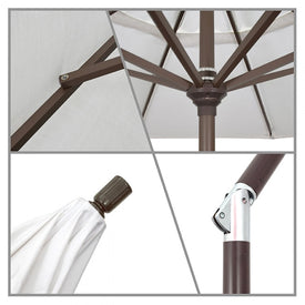Pacific Trail Series 7.5' Patio Umbrella with Bronze Aluminum Pole and Ribs Push Button Tilt Crank Lift and Olefin Terrace Adobe Fabric