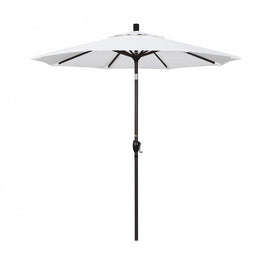 Pacific Trail Series 7.5' Patio Umbrella with Bronze Aluminum Pole and Ribs Push Button Tilt Crank Lift and Olefin White Fabric