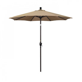 Pacific Trail Series 7.5' Patio Umbrella with Bronze Aluminum Pole and Ribs Push Button Tilt Crank Lift and Olefin Terrace Sequoia Fabric