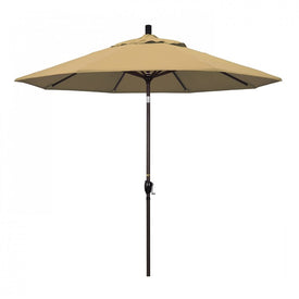 Pacific Trail Series 9' Patio Umbrella with Bronze Aluminum Pole and Ribs Push Button Tilt Crank Lift and Olefin Champagne Fabric