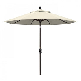 Pacific Trail Series 9' Patio Umbrella with Bronze Aluminum Pole and Ribs Push Button Tilt Crank Lift and Olefin Beige Fabric