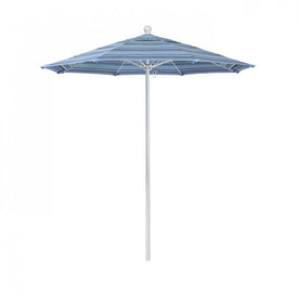 Venture Series 7.5' Patio Umbrella with Matted White Aluminum Pole Fiberglass Ribs Push Lift and Sunbrella 1A Dolce Oasis Fabric