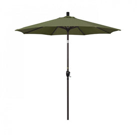 Pacific Trail Series 7.5' Patio Umbrella with Bronze Aluminum Pole and Ribs Push Button Tilt Crank Lift and Olefin Terrace Fern Fabric