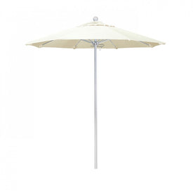Venture Series 7.5' Patio Umbrella with Matted White Aluminum Pole Fiberglass Ribs Push Lift and Sunbrella 1A Canvas Fabric