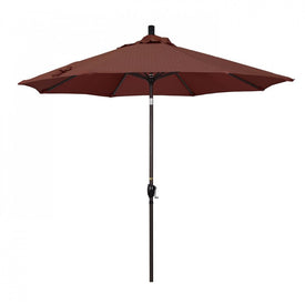 Pacific Trail Series 9' Patio Umbrella with Bronze Aluminum Pole and Ribs Push Button Tilt Crank Lift and Olefin Terrace Adobe Fabric