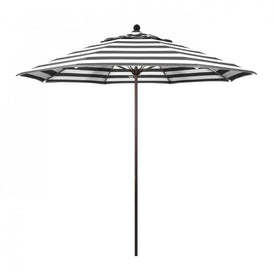 Venture Series 9' Patio Umbrella with Bronze Aluminum Pole Fiberglass Ribs Push Lift and Sunbrella 2A Cabana Classic Fabric