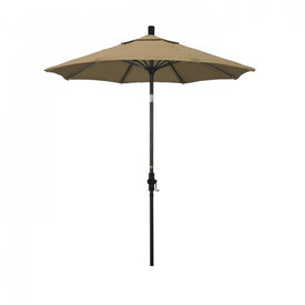 Sun Master Series 7.5' Patio Umbrella with Bronze Aluminum Pole Fiberglass Ribs Collar Tilt Crank Lift and Olefin Straw Fabric