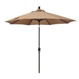 Pacific Trail Series 9' Patio Umbrella with Bronze Aluminum Pole and Ribs Push Button Tilt Crank Lift and Olefin Terrace Sequoia Fabric