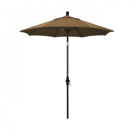 Sun Master Series 7.5' Patio Umbrella with Bronze Aluminum Pole Fiberglass Ribs Collar Tilt Crank Lift and Olefin Woven Sesame Fabric