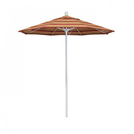 Venture Series 7.5' Patio Umbrella with Matted White Aluminum Pole Fiberglass Ribs Push Lift and Sunbrella 2A Astoria Sunset Fabric