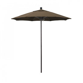 Venture Series 7.5' Patio Umbrella with Bronze Aluminum Pole Fiberglass Ribs Push Lift and Sunbrella 1A Cocoa Fabric