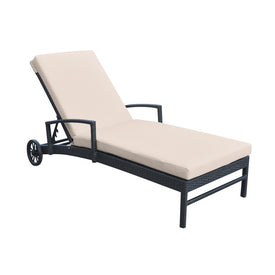 Vida Outdoor Wicker Lounge Chair with Water-Resistant Fabric Cushions