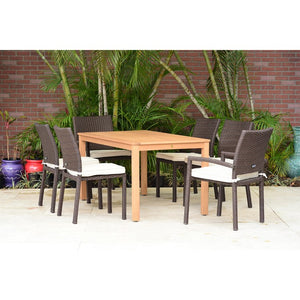 ORLRECLOT-4LIB2ARMBR Outdoor/Patio Furniture/Patio Dining Sets