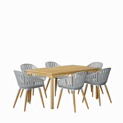 SCMALREC-6CANNESGR-LOT Outdoor/Patio Furniture/Patio Dining Sets